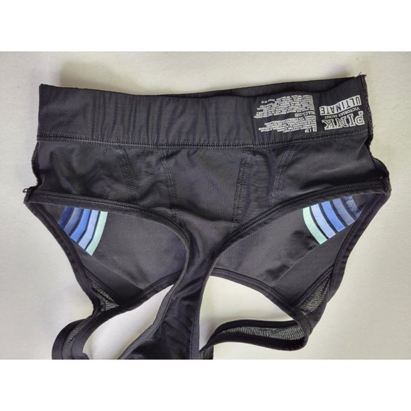 Victoria's Secret Pink Ultimate Women XS Black Sport Bra Lined Racerback Stretch - Picture 7 of 8